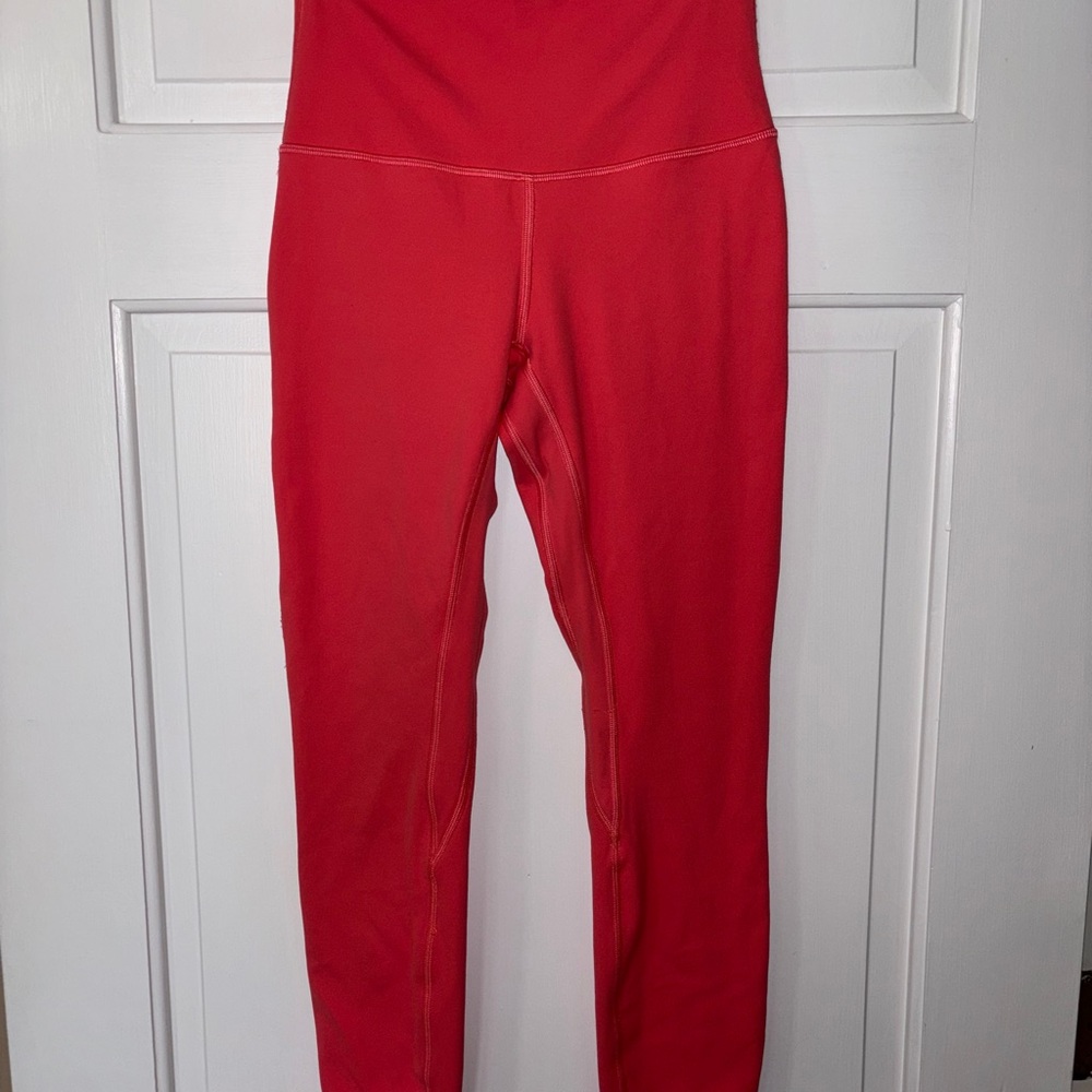 Lululemon Athletica Red High-Waisted Leggings